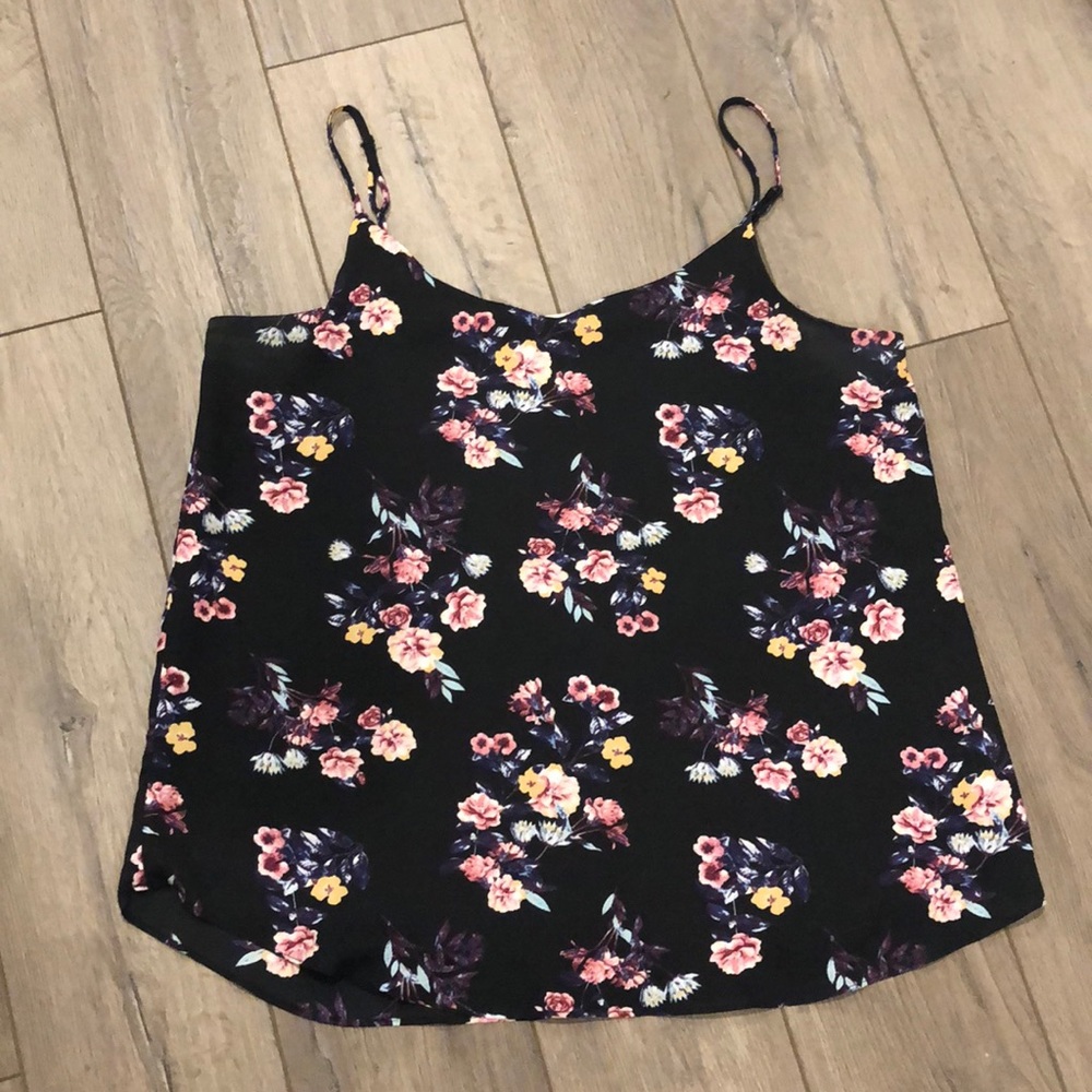 Gorgeous Black Floral Tank Top